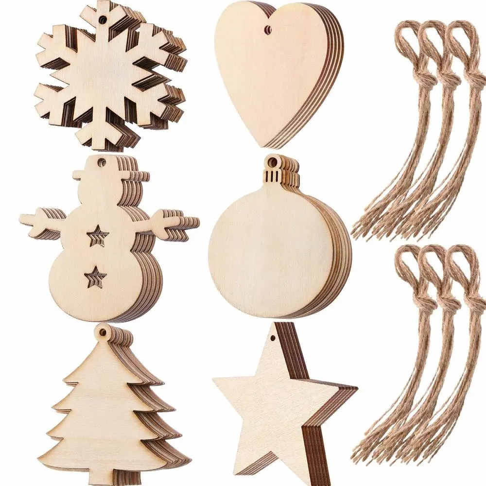 Art Craft Website - 10/20/50Pcs DIY ไม้ลูกบอลคริสต์มาสตกแต่งหัตถกรรมศิลปะ Baubles หมวดหมู่แขวนเครื่องประดับสําหรับคริสต์มาสปีใหม่เด็กของขวัญ