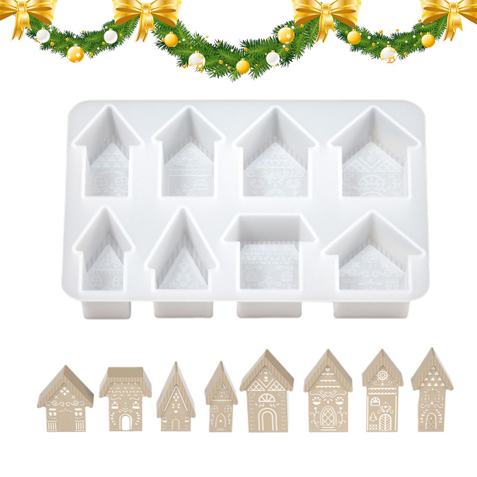 Art Craft House Making - แม่พิมพ์เทียน 8 ช่อง รูปทรงบ้าน แม่พิมพ์ซิลิโคนสำหรับหล่อเรซินอีพ็อกซี่ ใช้สำหรับงานศิลปะ