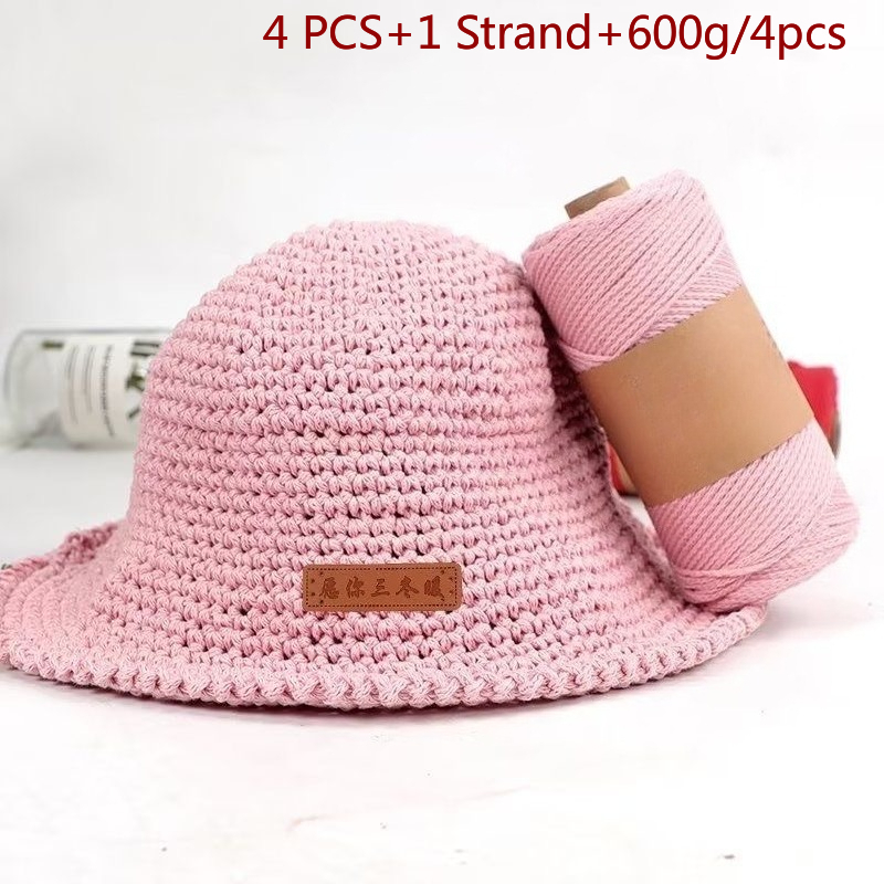 Artwork Craft - 4 PCS 2mm เส้นด้ายถักมือฤดูร้อนใหม่ 600g DIY
