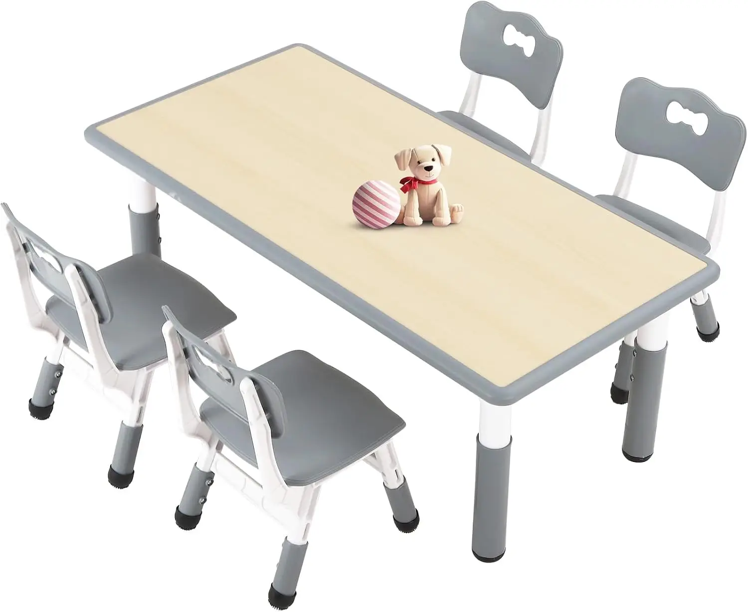Art Craft Toddlers - ชุดโต๊ะและเก้าอี้สำหรับเด็กอายุ 3-8 ปี ปรับความสูงได้ โต๊ะและเก้าอี้สำหรับเด็กเล็ก เช็ดทำความสะอาดง่าย