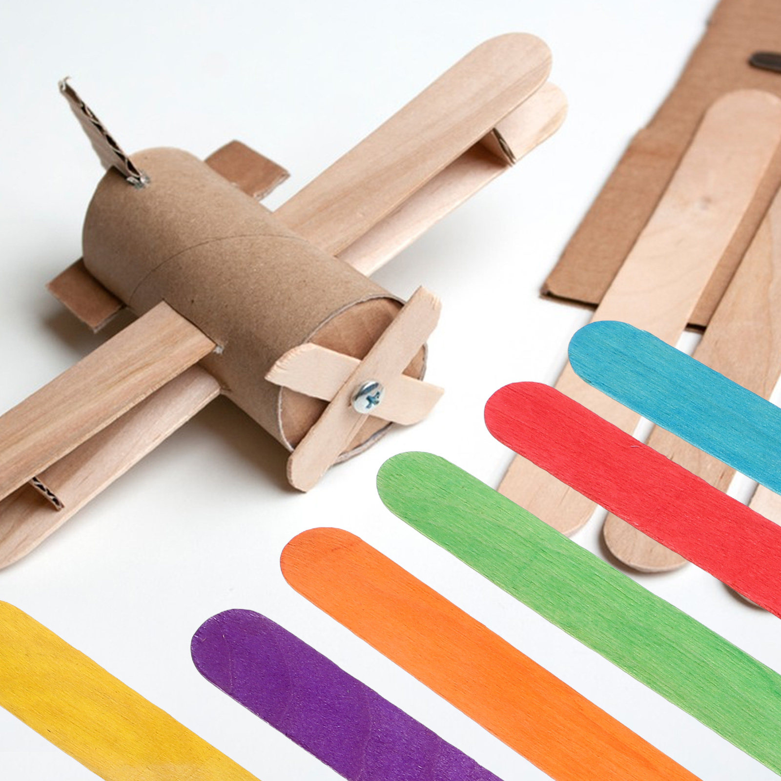 Art Craft Jumbo - ไม้ไอศกรีมสีสันสดใสขนาดใหญ่ 50 ชิ้น สำหรับงานฝีมือ ไม้ไอศกรีมหลากสีสำหรับงานศิลปะ DIY