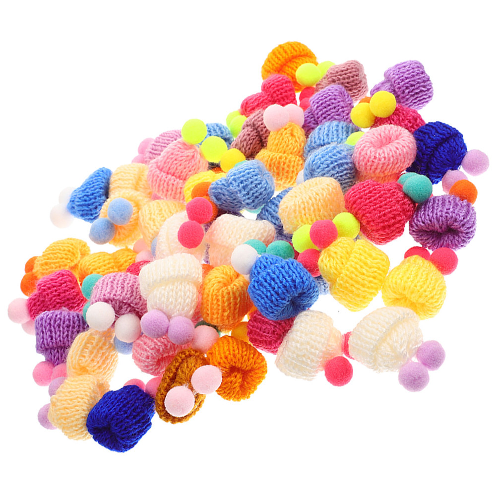 Art Craft Hat - หมวกถักไหมพรมขนาดเล็ก 60 ชิ้น สำหรับงานฝีมือ DIY ของตกแต่ง