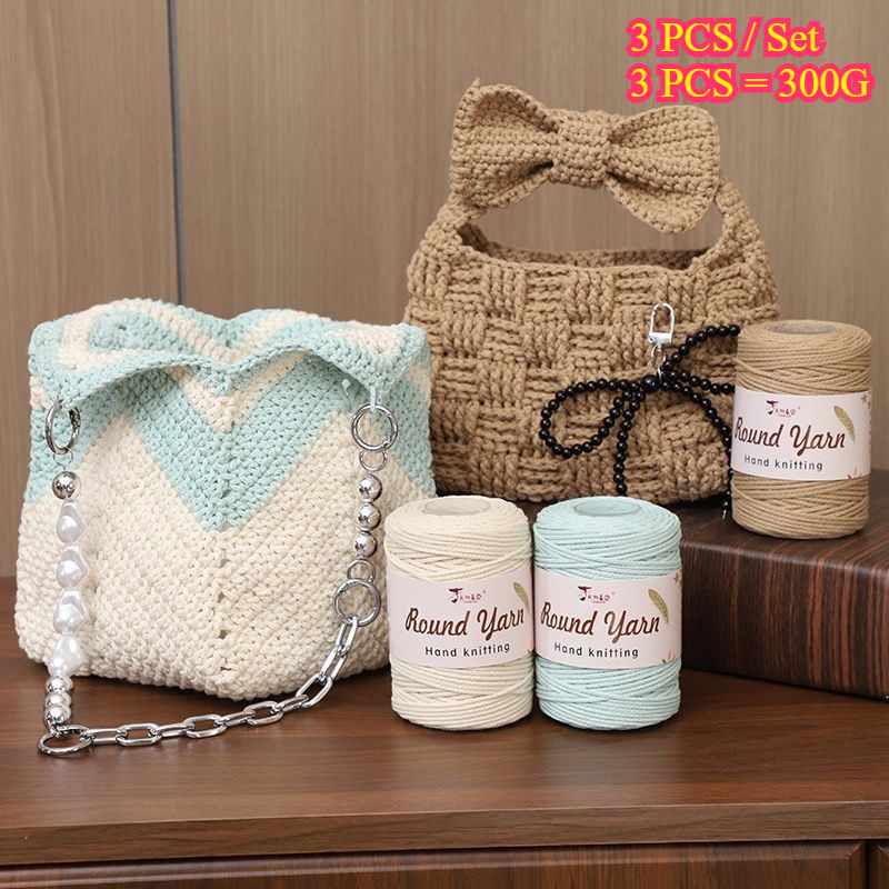 ไหมฝ้ายกลม 300 กรัม 3 เส้น สำห - Macrame Cord Cotton บทวิจารณ์และราคา