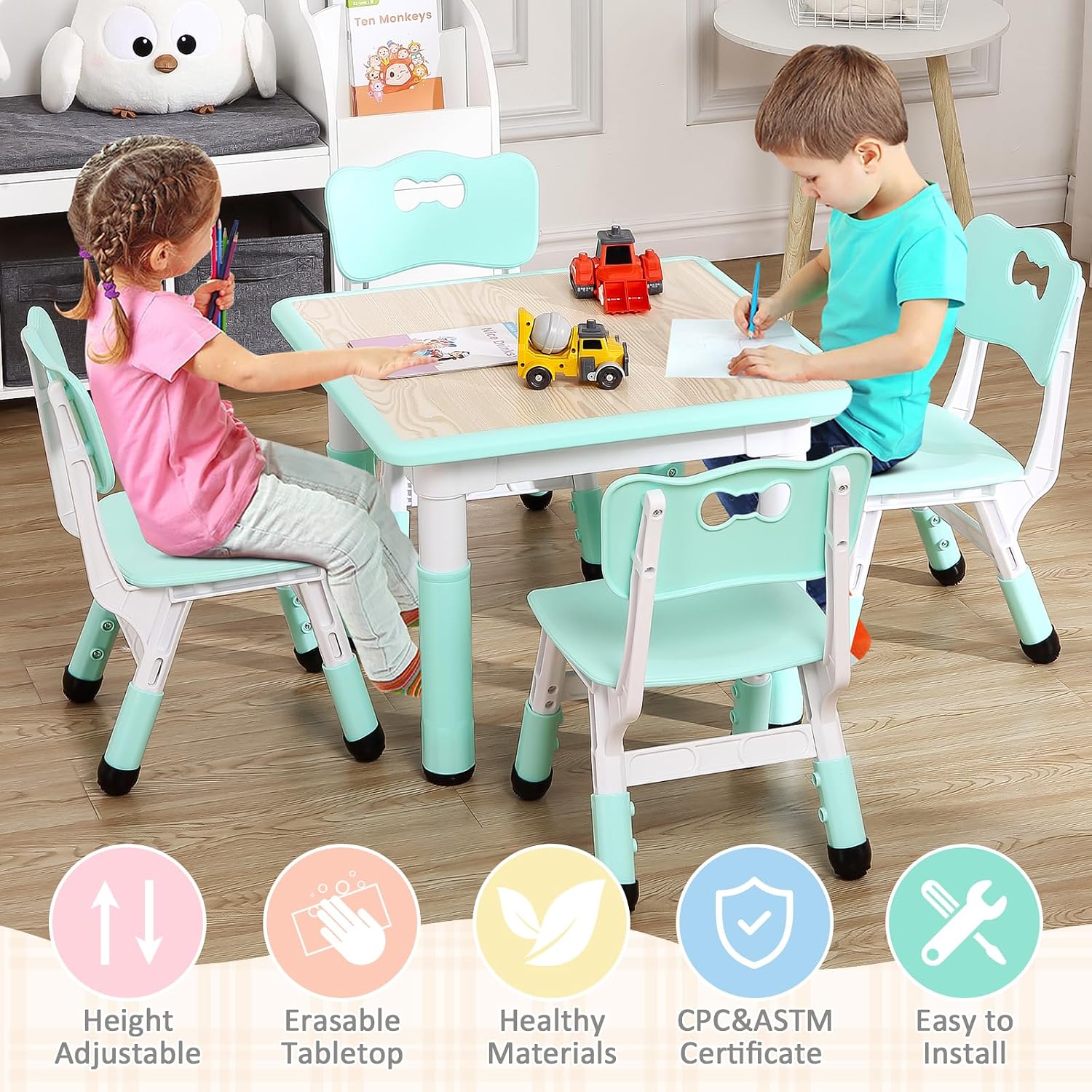 ชุดโต๊ะและเก้าอี้เด็ก TackView - Art Craft Toddlers บทวิจารณ์และราคา