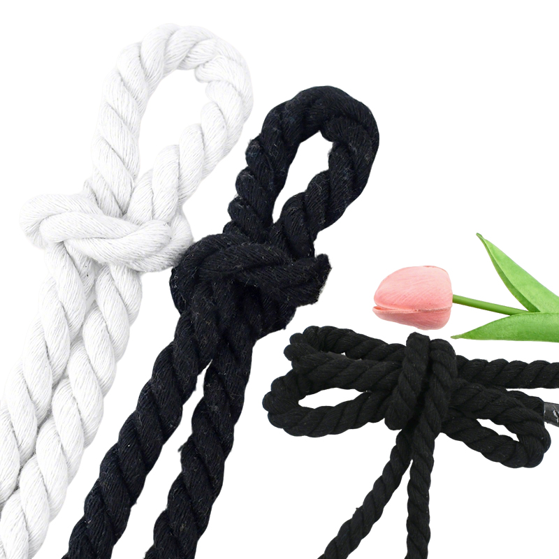 เชือกฝ้ายสีขาว/ดำ ขนาด 5-20 มม - Macrame Cord Cotton บทวิจารณ์และราคา