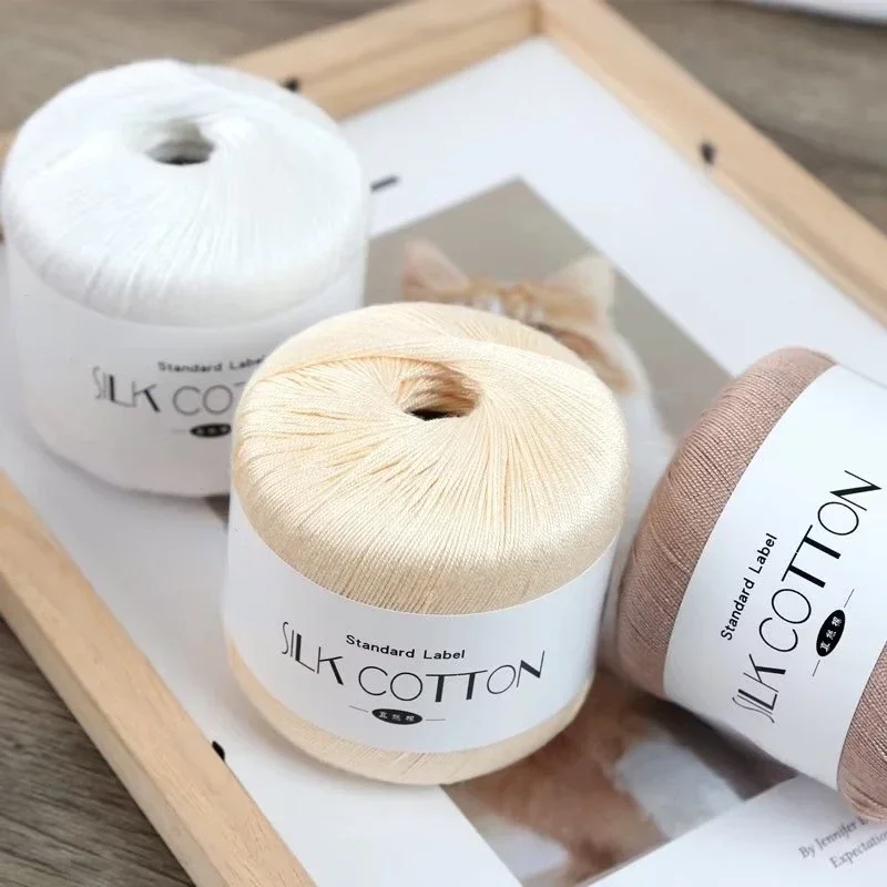 50g ผ้าไหมลูกไม้ผ้าฝ้ายถักเส้น - Artwork Craft บทวิจารณ์และราคา