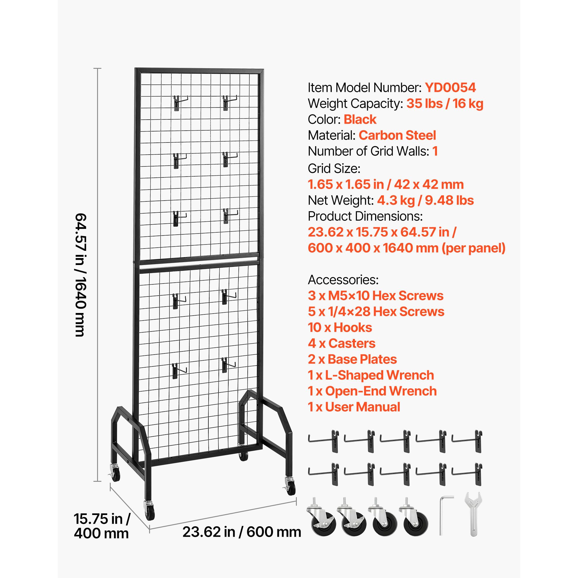 แผงตะแกรงติดผนัง ขนาด 1.9 x 5. - Art Craft Display บทวิจารณ์และราคา