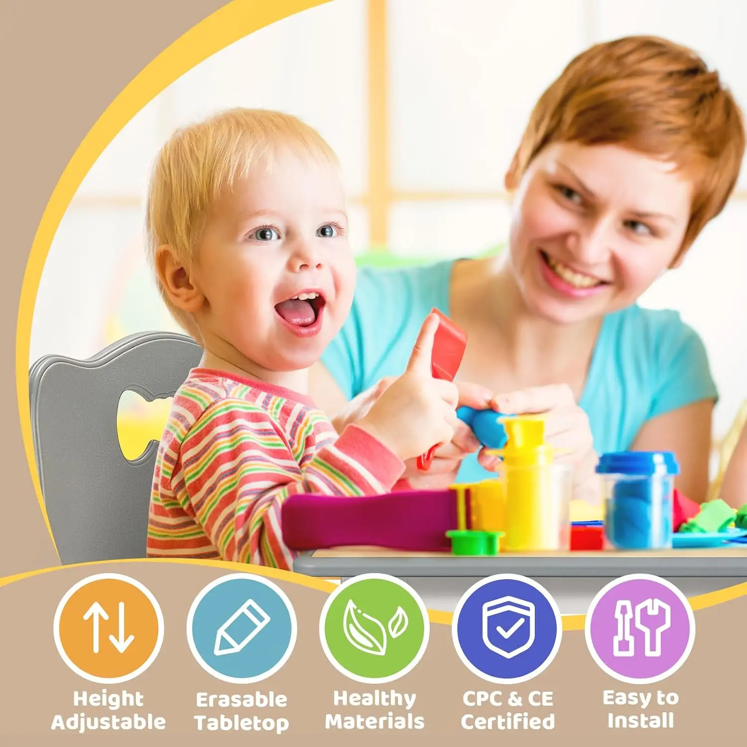 ชุดโต๊ะและเก้าอี้สำหรับเด็กอาย - Art Craft Toddlers บทวิจารณ์และราคา